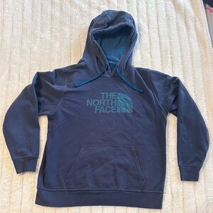 The North Face Men’s Pullover Hoodie – Size Large – Blue/Teal Logo